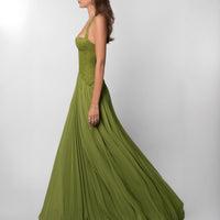 Women's Lace Halterneck Maxi Dress with Pleated Skirt and V-Neck - Maisie London