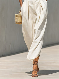 Women's Beige Linen-Look Maxi Dress with Cap Sleeves and Belt - Maisie London