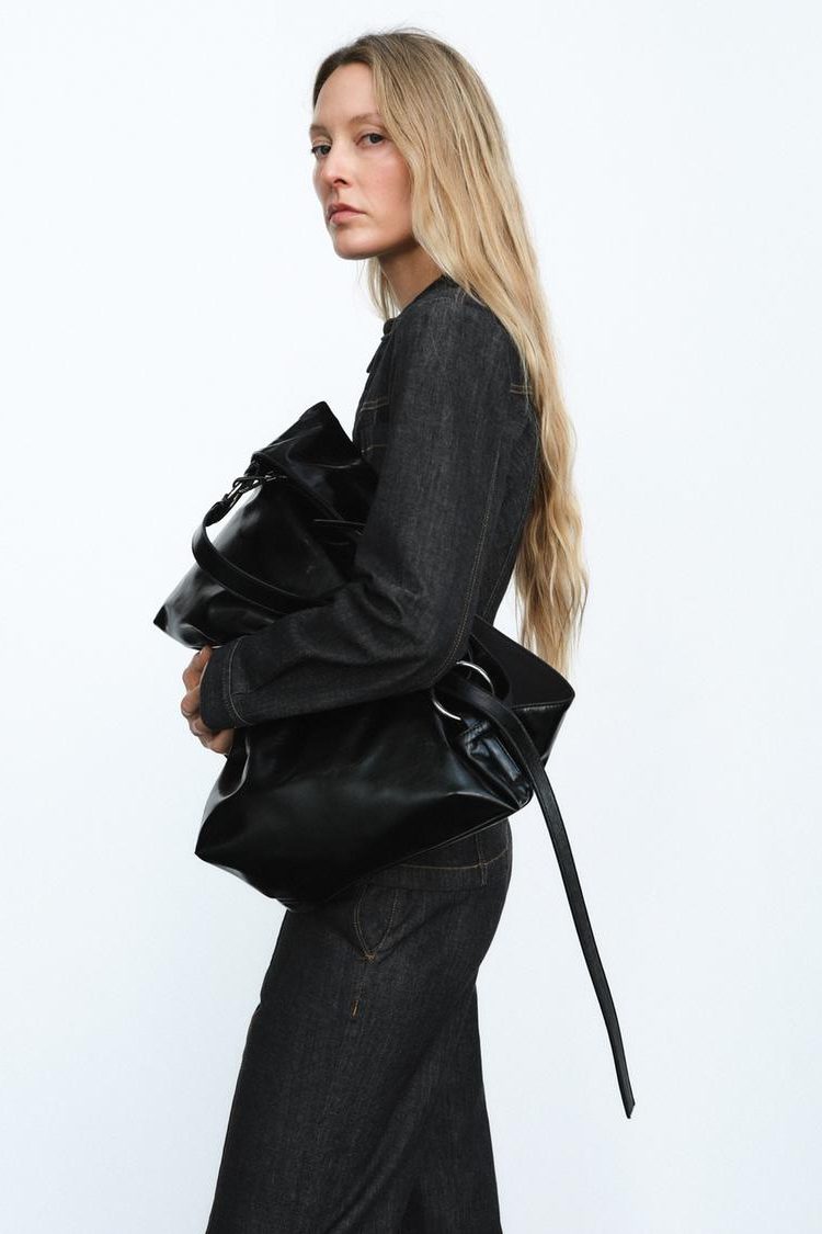 Women's Black Denim Wide-Leg Co-ord Set with Press-Stud Shirt - Maisie London