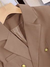 Women's Tailored Double-Breasted Blazer with Gold-Tone Buttons - Maisie London