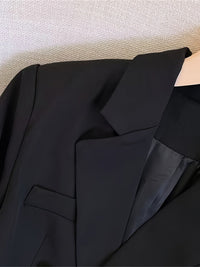 Women's Tailored Double-Breasted Blazer with Gold-Tone Buttons - Maisie London