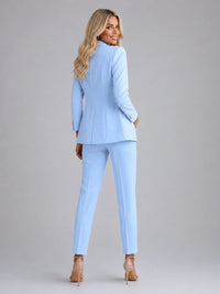 Women's Tailored Double-Breasted Blazer and Trouser Suit Set - Maisie London