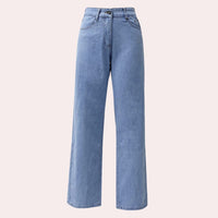Women's High-Waisted Straight-Leg Jeans with Five-Pocket Styling - Maisie London