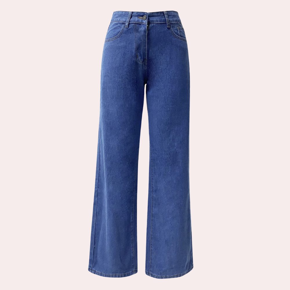 Women's High-Waisted Straight-Leg Jeans with Five-Pocket Styling - Maisie London