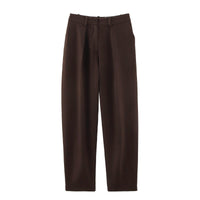 Women's Brown Wide-Leg Pleated Trousers with Belt Loops and Pockets - Maisie London