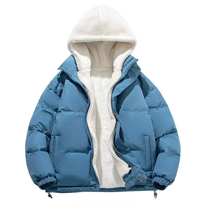 Women's Quilted Sherpa-Lined Hooded Puffer Jacket with Drawcord Hem - Maisie London