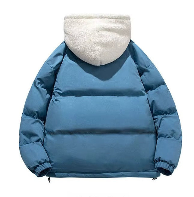 Women's Quilted Sherpa-Lined Hooded Puffer Jacket with Drawcord Hem - Maisie London