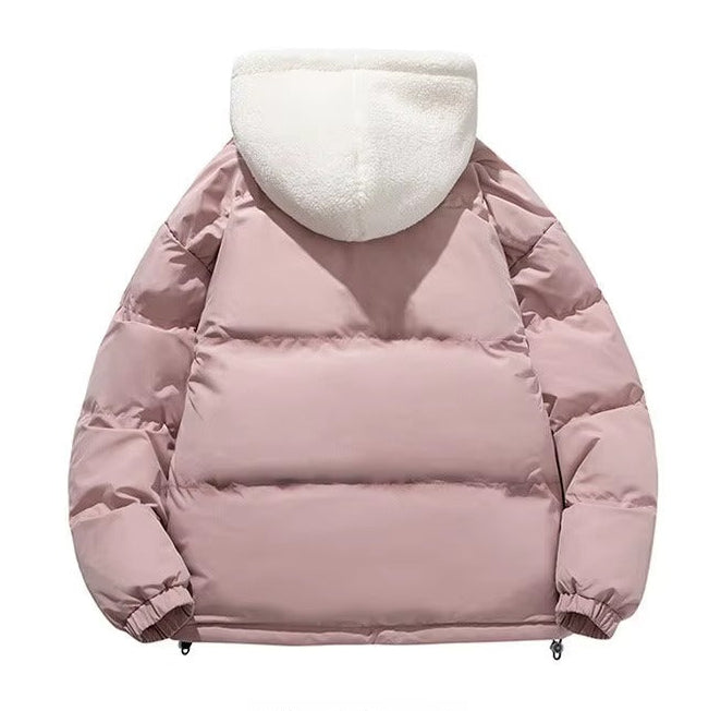 Women's Quilted Sherpa-Lined Hooded Puffer Jacket with Drawcord Hem - Maisie London