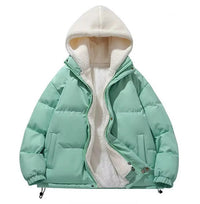Women's Quilted Sherpa-Lined Hooded Puffer Jacket with Drawcord Hem - Maisie London