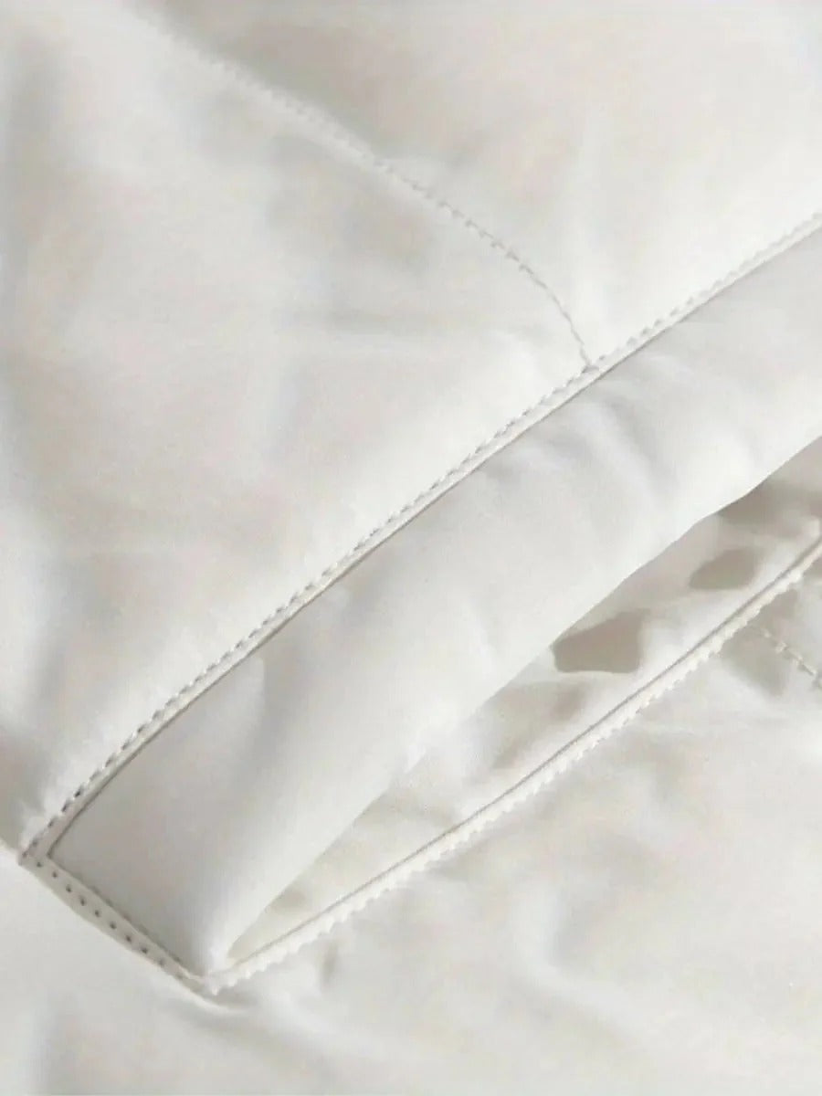 Women's Quilted Sherpa-Lined Hooded Puffer Jacket with Drawcord Hem - Maisie London