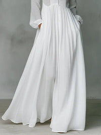 Women's Linen-Look Maxi Shirt Dress with Stand Collar and Pockets - Maisie London