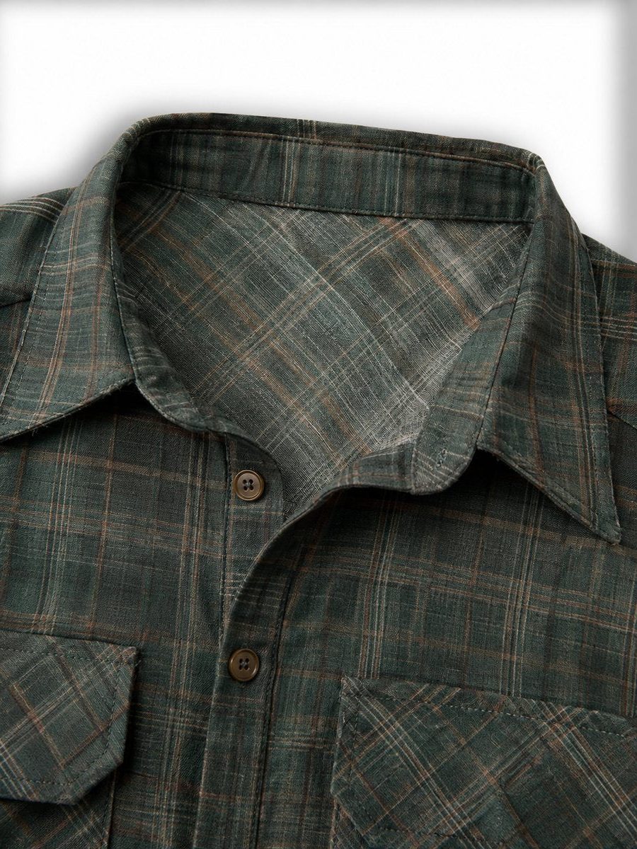 Women's Check Maxi Shirt Dress with Button-Front and Pockets - Maisie London