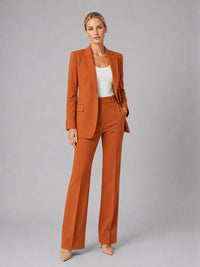 Women's Tailored Single-Breasted Blazer and Straight-Leg Trouser Set - Maisie London
