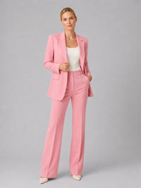 Women's Tailored Single-Breasted Blazer and Straight-Leg Trouser Set - Maisie London