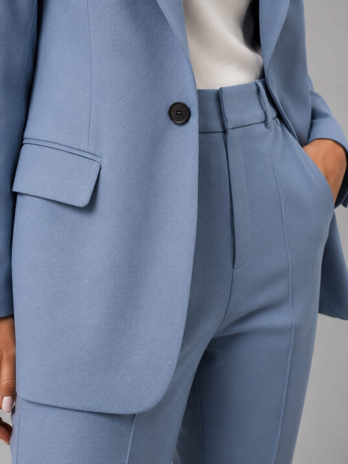Women's Tailored Single-Breasted Blazer and Straight-Leg Trouser Set - Maisie London