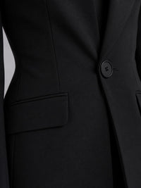 Women's Fitted Blazer and Flared Trouser Set with Stand Collar - Maisie London