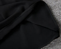 Women's Black Shift Dress with Ruffle Sleeves and V-Neck - Maisie London