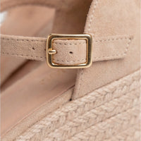 Women's Closed-Toe Espadrille Wedge Sandals with Ankle Strap - Maisie London