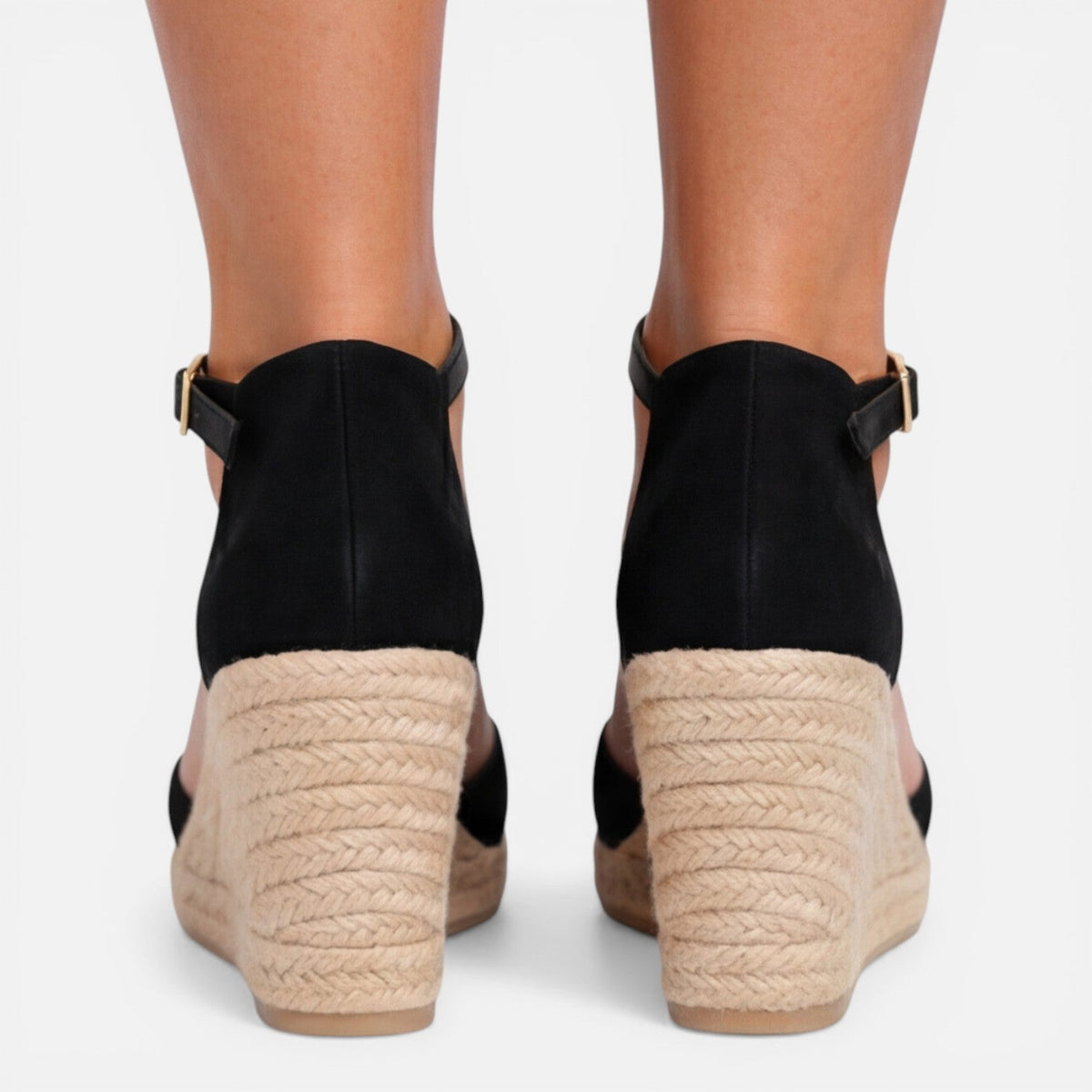Women's Closed-Toe Espadrille Wedge Sandals with Ankle Strap - Maisie London