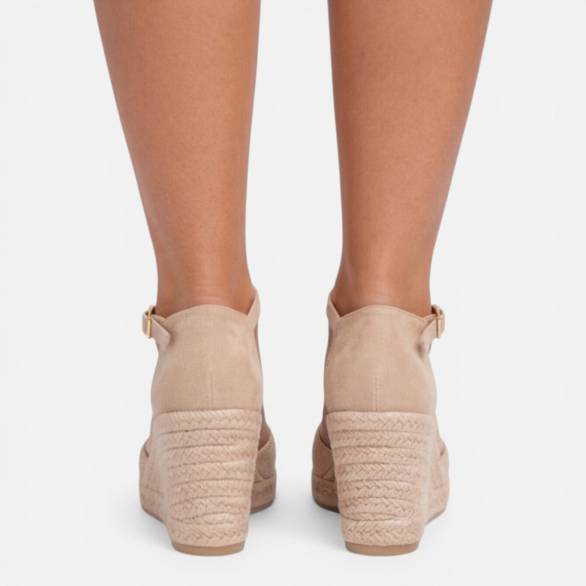 Women's Closed-Toe Espadrille Wedge Sandals with Ankle Strap - Maisie London