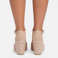 Women's Closed-Toe Espadrille Wedge Sandals with Ankle Strap - Maisie London