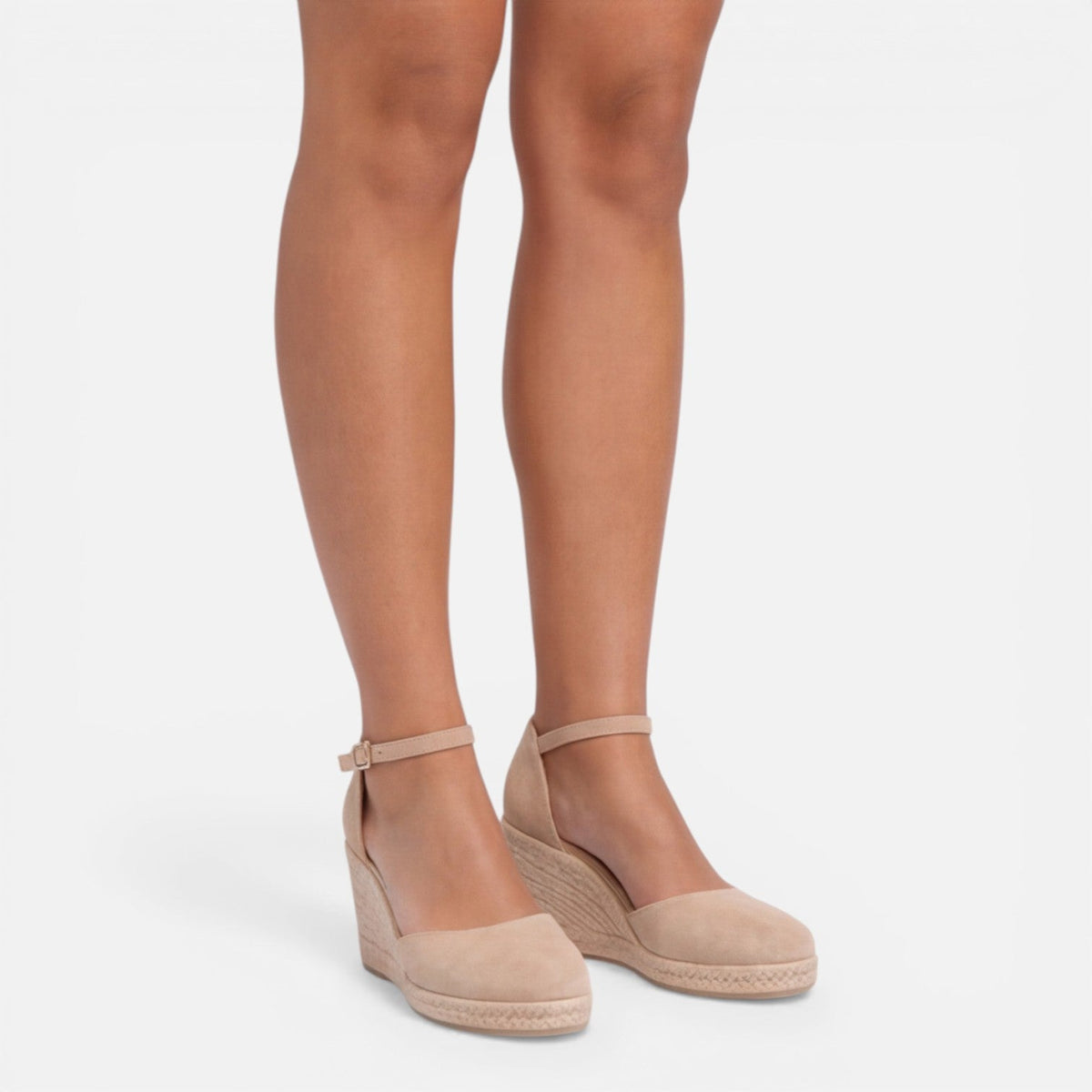 Women's Closed-Toe Espadrille Wedge Sandals with Ankle Strap - Maisie London