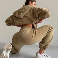 Women's Fleece Oversized Zip-Up Hoodie and Jogger Co-ord Set - Maisie London